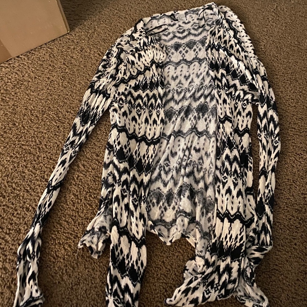 Black and white patterned sweater